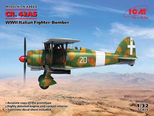 ICM 1/32 CR.42AS Fiat Falco Italian Fighter Bomber Biplane #32023